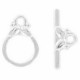 Metal Toggle clasp 10x14mm Silver